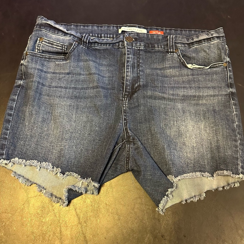 Celebrity Pink Dark Wash Jean Shorts
